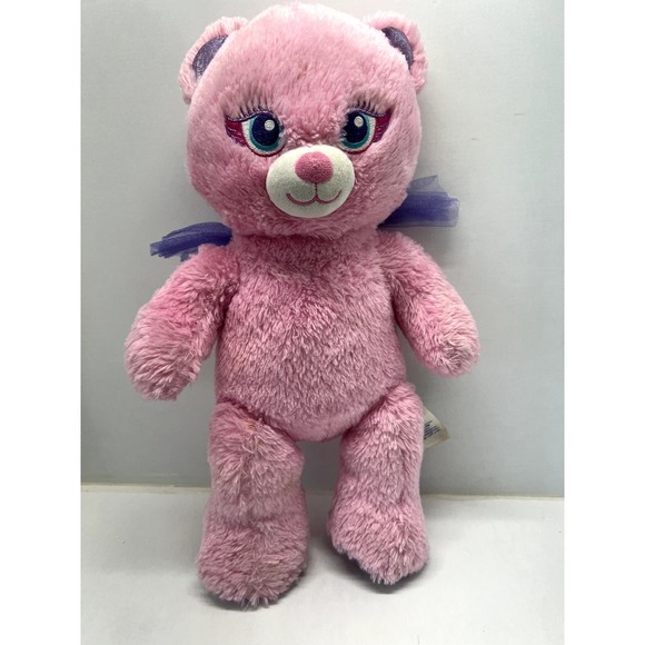 BAB Pink Fairy Bear Beary Fairy Friends Plush with Purple Wings 16” - Picture 1 of 5